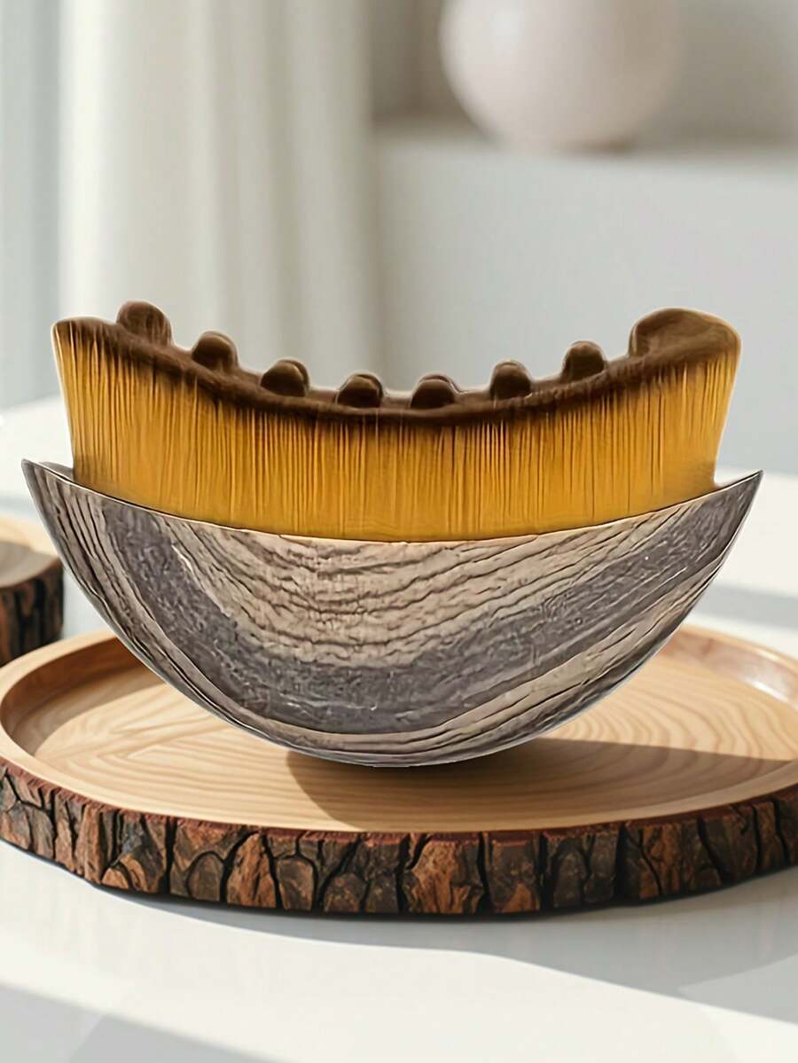 1pc Face Lymphatic Contour Brush - Lymphatic Contour Face Massage Brush, Eye & Neck Care Brush, Can Be Used For Contouring, Shaping Facial Lines During Makeup, A Specialized Facial Contouring And Care Tool - Multicolor - View 1