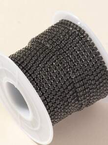 1 Roll 6.5# 2mm 400cm Super Sparkling Rhinestone Chain, Nail Art Decoration Chain, DIY Decoration Chain, Diamond Chain - Black and White - View 9