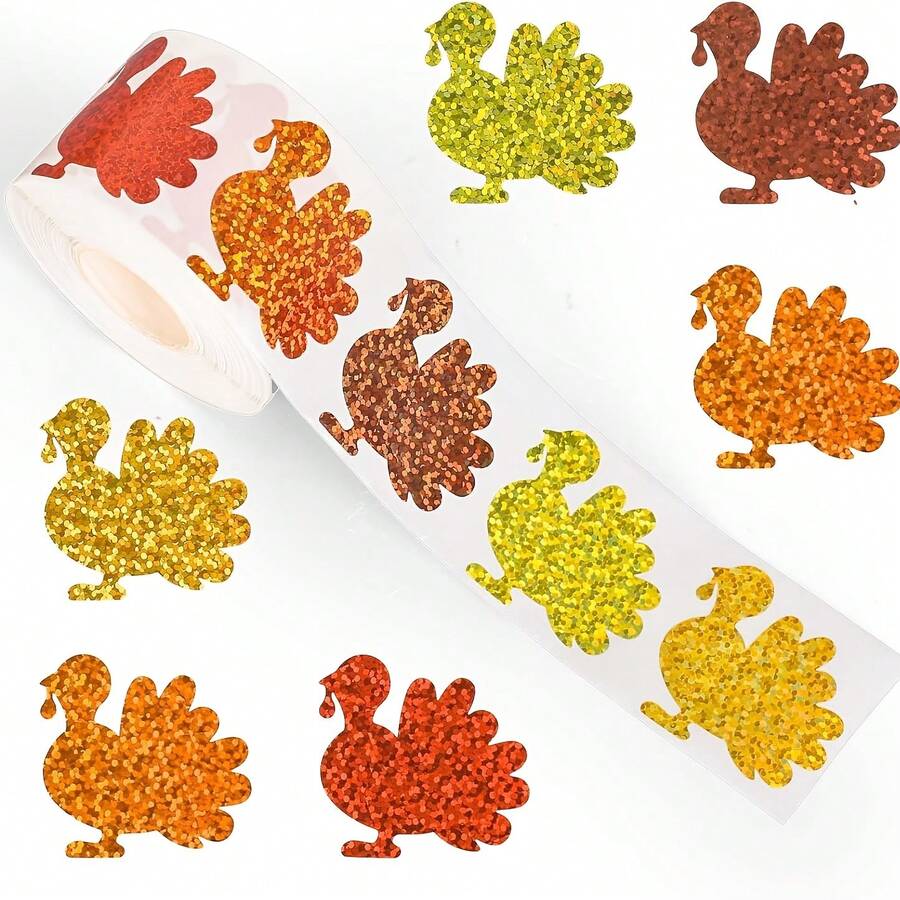 500 Thanksgiving Sticker Pack - Waterproof And Durable Turkey-Themed Stickers, Fall Halloween Christmas Party Decorations, Personalized Stickers For Kids' Journals/Water Bottles/Laptops, Best-Selling Holiday Gifts/Classroom Rewards/DIY Craft Materials,Toys,Christmas,Stocking Fillers,Christmas Gifts,Gifts,Christmas Stocking Fillers,Christmas Decorations,Stocking Stuffers,Gifts For Women,Funny Gifts,Secret Santa Gift - Multicolor - View 1