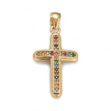 1pc Copper Micro-Inlaid Full Diamond Cross Pendant, Fashionable & Personalized Mini Charm For DIY Bracelet, Necklace, Earrings, Phone Chain, Versatile Handmade Accessory - Multicolor - View 40