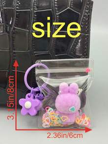 1个白色兔子系列玩具，派对嘉年华礼物，青少年桌面挂件，圣诞挂件，可爱粉色包包挂件，精美钥匙扣，适合儿童、学生和教师批发奖品 - 彩色 - 查看 5
