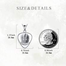 Angle Wing Guitar Pick Urn Necklaces For Ashes Sterling Silver Cremation Urn Necklaces Memorial Keepsake With Filling Tool - Silver - View 4