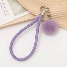 1pc Otter Fur Plush Pendant, Versatile Bag/Phone/Key Chain Accessory - Navy Blue - View 6