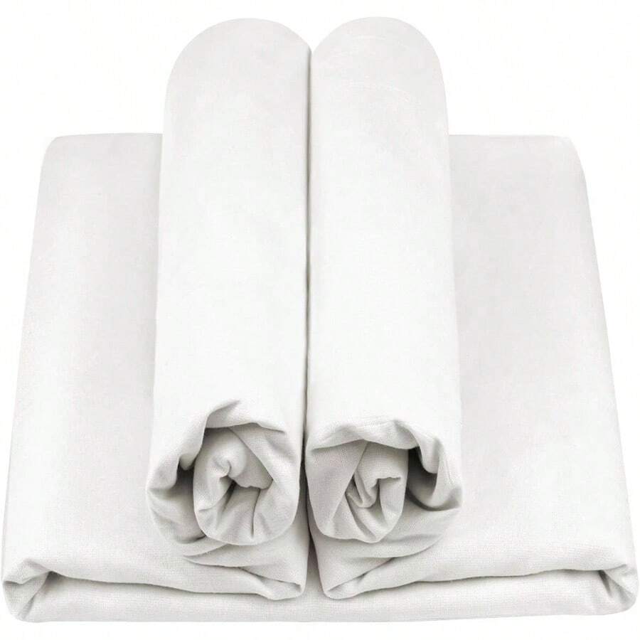 Medium Weight Cotton Muslin Fabric: 63 Inchx 2 Yards Unbleached Muslin Linen Fabric Material Sewing Material Apparel Cloth - 5 YARDS + Bleached - View 1