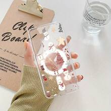 Full Screen Christmas Design Magnetic Acrylic Phone Case For  S21, S21 Plus, S23, S23, S24, S25, S25 Plus, S25 Ultra, S25 Edge, A35, A55, A15 - Transparent Anti-Drop Protection With High Clarity, Compatible With - Perfect Gift For Christmas, New Year, Easter & Halloween - Clear - View 5