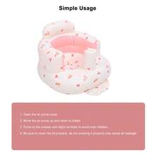 Asiento inflable para bebé con bomba de aire, sofá con soporte lumbar para bebé, estampado de conejito, silla inflable para sentarse - Rosa - Ver 4