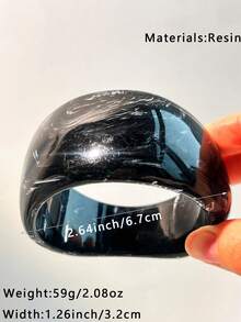 1 chiếc vòng tay nhựa tương phản đen trắng phong cách Punk, thiết kế đinh tán nhiều chi tiết với họa tiết ngôi sao, quà tặng trang sức tròn bất đối xứng thời trang cho phụ nữ, thích hợp đeo hàng ngày - Nhiều màu B - Xem 7
