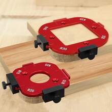 Juego de Plantillas de Aluminio Ajustables - Plantillas Curvas Multitamaño con Abrazaderas de Bloqueo, Tamaños R10-R50, Adecuado para Muebles Personalizados y Proyectos de Carpintería DIY - Rojo - Ver 15