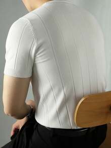 Áo thun nam tay ngắn cổ tròn dệt gân GRDR mùa hè, trang phục thường ngày ngoài trời. - trắng - Xem 5