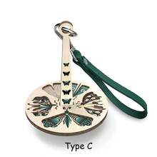 1个木制腕式毛线收纳器，便携式腕式毛线整理器，手工编织工具配件，创意毛线球收纳器，装饰性编织工具，工艺用品