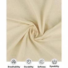 Tela de muselina de algodón de peso medio: 63 pulgadas x 2 yardas, tela de muselina sin blanquear, material de lino para costura, tela para prendas de vestir - 10 YARDAS + Natural - Ver 2