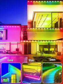16-100ft Neon LED Light Strip, Suitable For Room Decoration, RGB LED Light Strip With Remote Control, Outdoor Use, Flexible Neon Rope Light, Suitable For Bedroom Decoration, Living Room, Gaming, Halloween Party Decoration - 彩色 - 查看 5