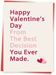 Romantic Valentine's Day Card For Him Her, Funny Valentines Day Card For Husband Wife, Valentines Day Gifts For Partner, Happy Valentine's Day From The Best Decision You Ever Made - Multicolor - View 1
