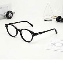 一副黑色复古亚克力蝴蝶结时尚眼镜，适合日常生活、办公、阅读、看电视、游戏、休闲穿着和上学。 - 彩色 - 查看 5