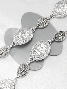 1pc Women's Fashion Metal Body Chain Belt, Vintage Bohemian , Matching Dresses And Suits,, Suitable For Women's Parties, Gatherings, Daily Wear, Music Festival, And Gifts - 銀色 - 查看 3