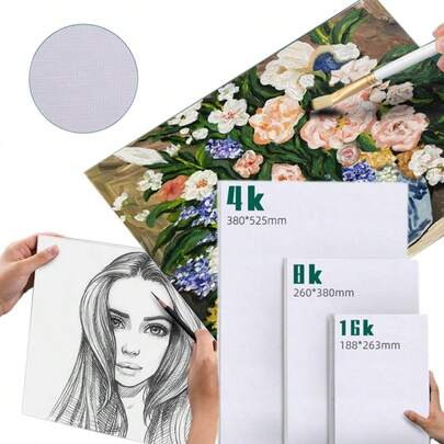 10 piezas de papel de cartulina texturizado en blanco, papel de pintura acrílica al óleo de 600g de grosor, papel de acuarela, papel para pintura a la gouache, suministros de pintura de doble cara
