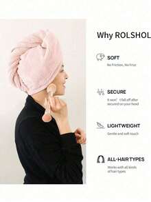 Bộ 4 khăn/1 khăn lau tóc siêu mềm & sợi microfiber - Khô nhanh, siêu thấm hút, trọng lượng 300g, mũ trùm tóc mềm mại thấm hút nước cao, khăn quấn tóc khô nhanh bằng vải lông san hô, phù hợp cho phụ nữ và bé gái, chăm sóc nhẹ nhàng cho tóc xoăn hoặc hư tổn, mũ chống xù tóc ướt, phụ kiện phòng tắm màu trơn, mũ, mũ tắm, sản phẩm và phụ kiện chăm sóc tóc tại salon - Nhiều màu - Xem 5