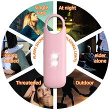 4pcs USB Rechargeable Personal Safety Alarm Keychain Dual LED Strobe Light 130dB Self Defense Siren Portable Self Defense Security Device For Women, Girls, Students, Elderly, Night Walking Running Camping Multi Pastel Color Available - Purple - View 8