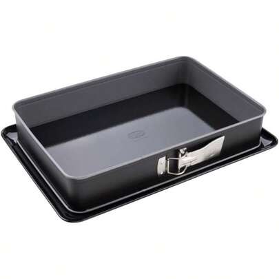 Dr. Oetker Rectangular Springform Tin With Serving Base 38 X 25 Cm Baking Idea - Square Baking Tin With Cut And Scratch Resistant Flat Base And Enamel Coating - Cake Baking Tin With Non-Stick Coating