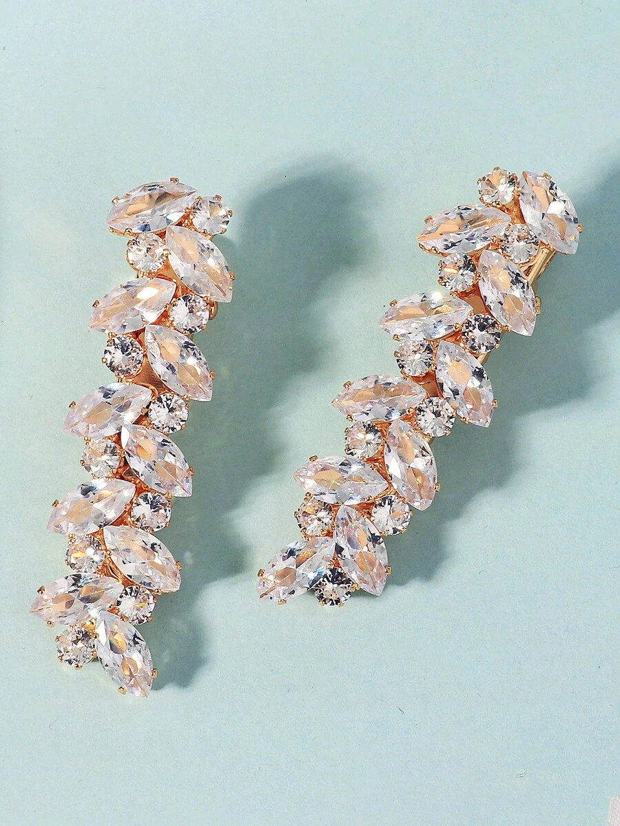 2 kẹp tóc đính đá Zirconia pha lê thiết kế hoa, phụ kiện tóc thời trang đa năng dành cho nữ, thích hợp cho đám cưới và tiệc tùng