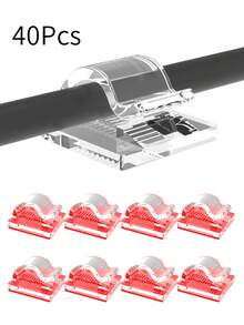 100 kẹp cáp, kẹp dây dính, dụng cụ sắp xếp cáp, kẹp quản lý cáp, thích hợp cho tường, bàn làm việc, đèn Giáng sinh, đèn dây, cáp Ethernet, TV, máy tính, kẹp cáp chịu lực ngoài trời, thích hợp để cố định các phụ kiện trang trí ngày lễ khác nhau. - Nhiều màu - Xem 16