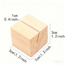 10/20pcs Natural Wooden Pine Wood Shape Business Card Holder And Memo Display Stand - Rustic Wedding, Party, Banquet Wooden Book Ends Sign/Photo Holder - Durable Cylindrical Wooden Stands - Multicolor - View 9