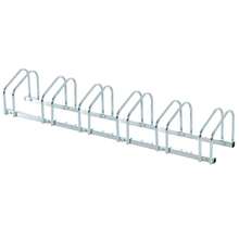 HOMCOM Bike Rack For Up To 6 Bikes, Weatherproof, Durable, Floor And Wall Mountable, Made Of Steel, Silver, 179x33x27cm, On Site