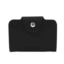 24 Bits Portatarjetas de Crédito, Bolsillo para Tarjetas Bancarias, PU, Gran Capacidad, Clip de Almacenamiento de Efectivo, Organizador, Estuche, Portatarjetas de Identificación, Cartera - Marrón - Ver 9