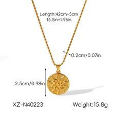 1件太阳与心形吊坠项链，镶嵌水钻，白色贝壳项链，精致首饰，适合女性日常佩戴 - 彩色 - 查看 13