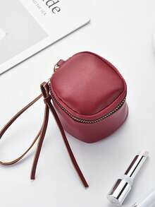 1 Túi đựng đồ trang điểm hình xô tròn nhỏ, Túi đựng đệm khí di động, Ví đựng tiền xu, Túi đựng son môi, Túi xách nữ, Quà tặng cho giáo viên, Thích hợp đựng đồ dùng cần thiết khi đi du lịch, Bãi biển, Tiệc, Ví đựng tiền xu, Quà tặng Ngày của Mẹ, Khuyến mãi mùa đông Túi da PU mới - Nhiều màu - Xem 7