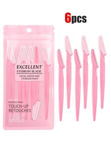 70支装眉毛修剪器剃刀，不锈钢直柄眉毛剃刀化妆工具，男女通用无痛脱毛器，带保护盖，适合初学者避免面部和身体受伤，精准修眉工具，化妆，价格实惠，房间装饰，梳妆台，旅行，卧室，化妆配件，眉毛剃刀，圣诞节，冬季，粉色，毕业，生日