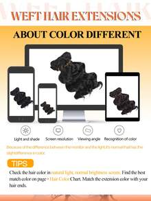 Synthetic  Loose Deep Wave Hair Weave Bundles 14Inch 6pcs/Pack 300g Body Wavy Bundles Hair Extensions For Women Daily Party Christmas And New Year - 黑色 - 查看 7