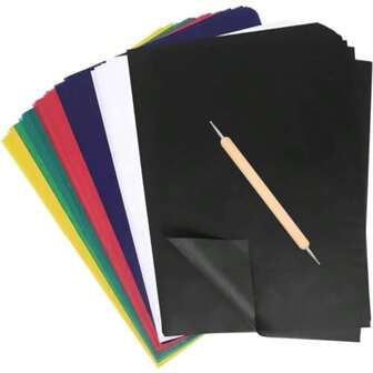 Carbon Paper 60 Sheets Carbon Copy Paper Set With Embossing Stylus Carbon Transfer Paper For DIY Canvas Drawing Sketching Canvas Wood Art Surfaces Office School 8.3 * 11.7inches