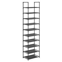 Scarpiera, 10 Ripiani, Scaffale Portascarpe, Organizzatore per Scarpe, 28 x 45 x 173 cm, Telaio in Metallo, Ripiani in Tessuto, Ingresso Corridoio Camera da Letto, Nero - nero - Visualizzare 5