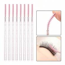 MyAoKuE-Up 50 cọ trang điểm thẳng, bóng, thường, dùng cho Giáng sinh, quà tặng Giáng sinh cho nữ, 1 gói (50 chiếc), quà tặng kèm. - Hồng - Xem 4