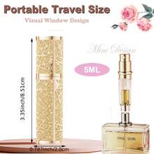 Refillable Travel Perfume Atomizer Bottle - 5ml Luxury Pocket Perfume Dispenser Pump, Travel Perfume Atomiser, Cologne Dispenser, Portable Size Sprayer Bottle For Traveling Toiletry Bag Wash Bag Toiletry Travel Bag Makeup Storage Beach Beach Bag Vacation Holiday Essentials School Supplies Travel Essentials Ladies For College Dorm Bathroom Camping Accessories Mini Perfume For Women Perfume For Men - Gold - View 10