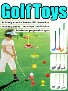 儿童高尔夫玩具套装，幼儿园训练休闲早教启蒙球类活动，室内/室外亲子互动模拟运动击球游戏练习俱乐部，户外公园，男孩女孩婴儿益智运动套装，男孩女孩生日礼物