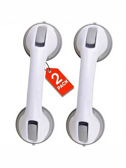 2 Sets Of Heavy-Duty Suction Cup ABS Anti-Slip Handrails, Equipped With Anti-Slip Suction Cups - Non-Penetrating Adhesive Installation, Heavy-Duty Balance Support And An Ideal Choice For Preventing Falls Of The Elderly, Suitable For Tile/Glass/Plastic Surfaces Bathroom Bathroom Accessories Bathroom Tools