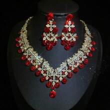 1 Set de joyería de lujo para novia, boda, fiesta formal y ocasión especial, que incluye collar y aretes - conjunto de joyas - Ver 12