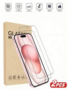 2片宝钢钢化玻璃屏幕保护膜，高清透明，防水防刮，兼容 7/8/X/XS/11/12/13/14/15 Pro Max/16 Pro Max/16 Plus/17/17 Pro/17 Pro Max/17 Air - 2片透明 - 查看 12