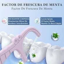 60 Piezas Hilo Dental,Oral Flossers Diseño Ultrarresistente de Doble Línea,con Vitamina E y Flúor Empaquetado Individualmente Fácil de Llevar,Sabor Refrescante a Mentalimpieza Profunda de Dientes (, )(Púrpura 1 pieza) - Multicolor - Ver 3