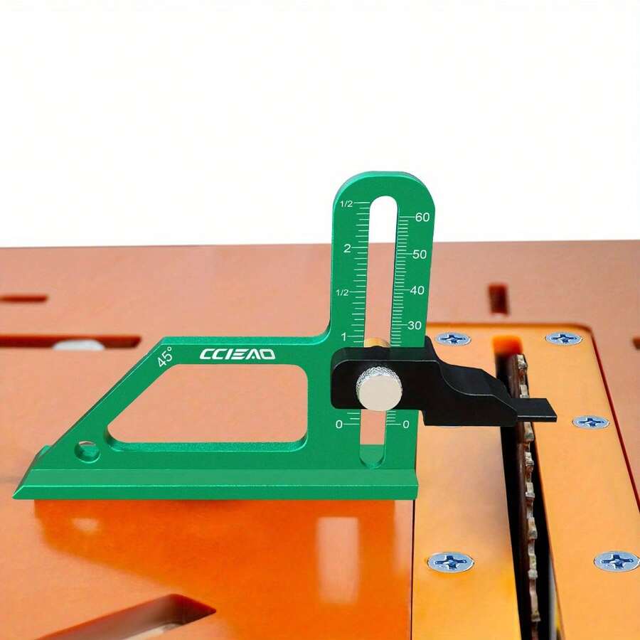 Woodworking Height Gauge 0-60mm Depth Gauge, Precision CNC Machined Height Measuring Tool For Table Saw, Aluminum Alloy Setting Up Gauge For Router Table Drill, Table Saw Accessories