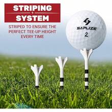 Tees de Madera para Golf, Tees de Golf, Tees de Golf de plástico Blanco De Alta Calidad Paquete A Granel 50 Piezas, Golf Ball Tees, Tees De Golf Profesionales, 2 3/4 Pulgadas (70 mm) - Blanco - Ver 3