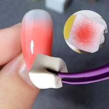 50 Mini Sponge Cubes With 1 Tweezer Gripper, Nail Coloring Sponge Gradient Blending Nail DIY With Claw Picking Tool