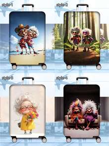 1件300克/平方米的加厚行李箱及行李箱配件，适合休闲旅行。非常适合商务旅行、度假、旅行、托运行李和返校旅行，为您的行李箱增添一抹优雅气质。适用于20-28英寸的行李箱。 - 彩色 - 查看 3