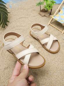 Kids Versatile Flat Sandals, Casual & Minimalist For Summer - Beige - View 3