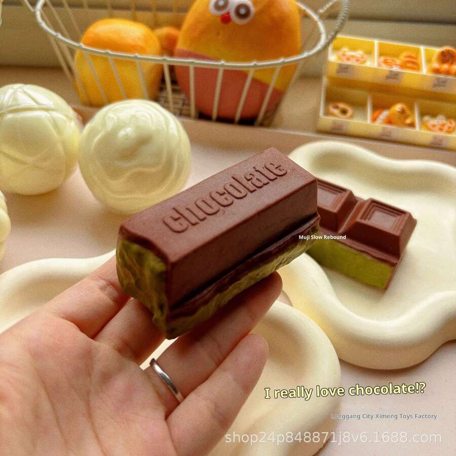 Matcha Lava Chocolate Slow Rebound Squeeze Toy Squishy Realistic Mini Bread Pendant Gift