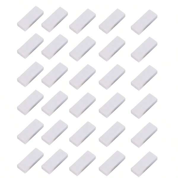 30 Pack White Rectangular Pencil Rubber Erasers, Effortless Pencil Mark Removal, Art &Amp; Office Use, With Protectiv...