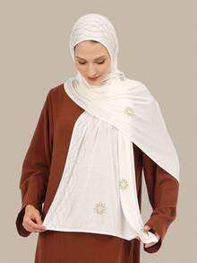 1 chiếc khăn trùm đầu Hijab bằng len Merino họa tiết hoa kim cương mới, khăn choàng thanh lịch dành cho phụ nữ Hồi giáo, mềm mại, bóng mượt, chắn gió và giữ ấm, thích hợp cho mặc hàng ngày, du lịch, dự tiệc, hoạt động ngoài trời vào mùa đông, khăn trùm đầu modal được ưa chuộng và quà tặng ngày lễ. - Nhiều màu - Xem 6