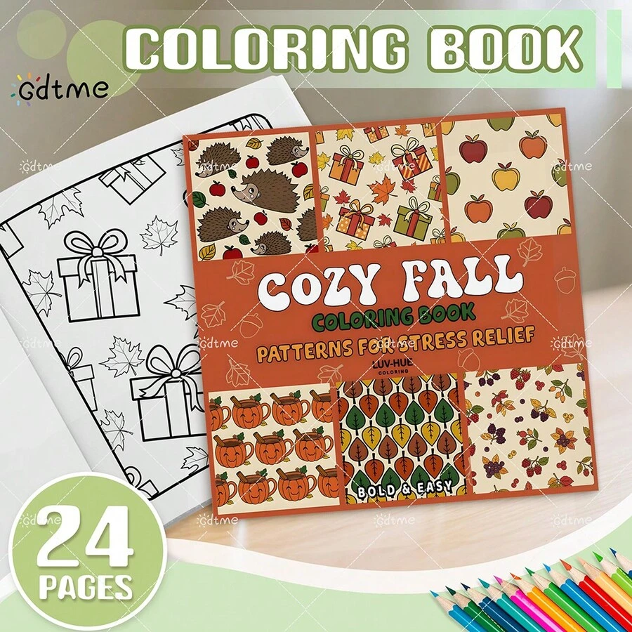 GDTME Children's Coloring Book: Adult Funny Pattern Coloring Book, Cute Drawing Book, Perfect Gift For Christmas Party, Halloween And Birthday - Simple Pattern Coloring, Stress Relief: Suitable For Friends Who Like Coloring (Warm Space Coloring)